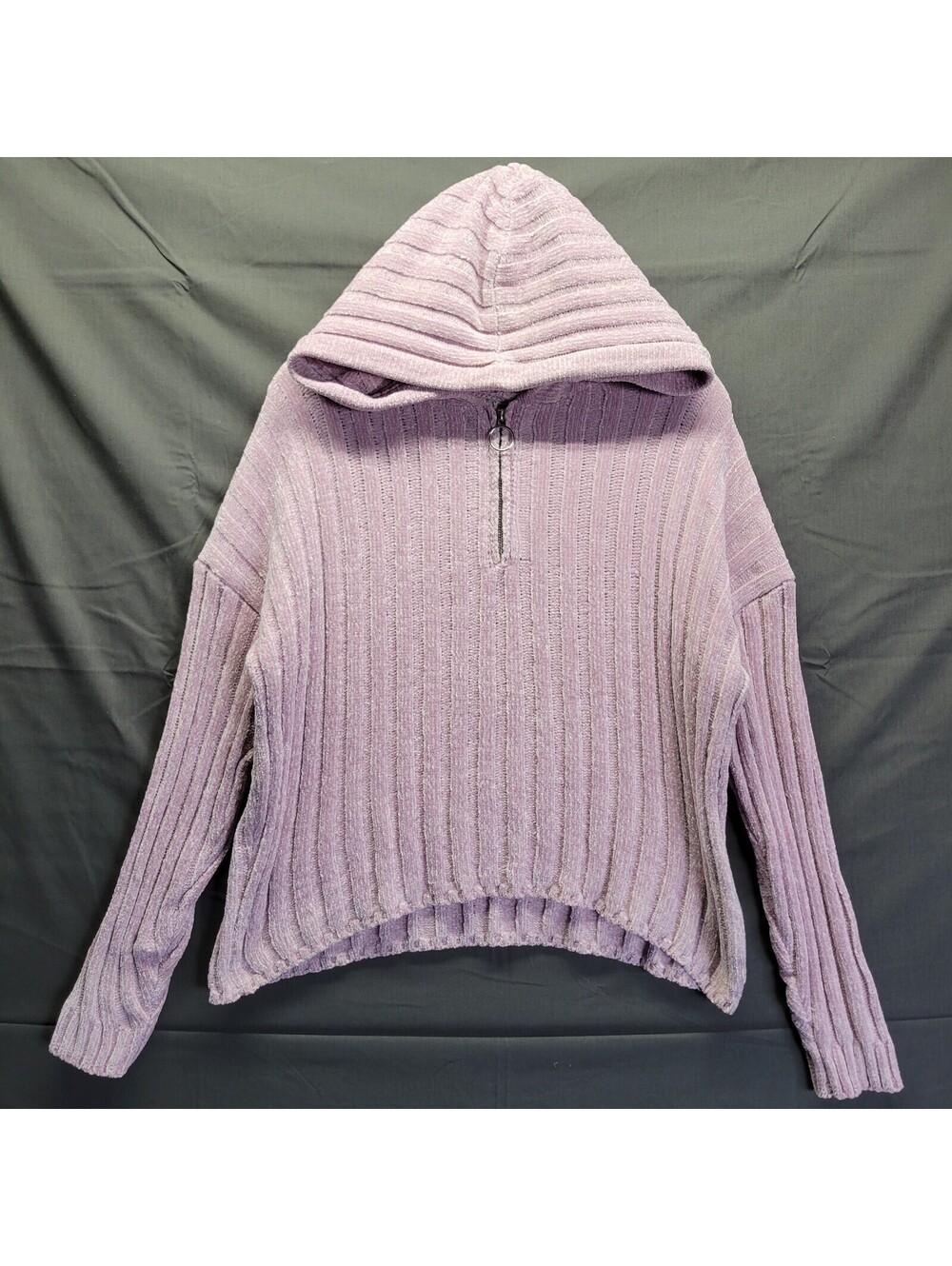 Pink Republic Dusty Iris 100% Polyester Hooded 1/4 Zip Sz Large